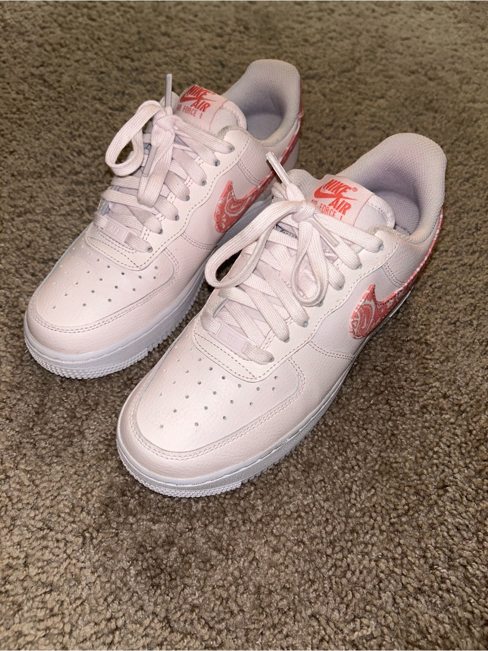 Nike Air Force 1 Low '07 White and Paisley Pink Women’s Size 8